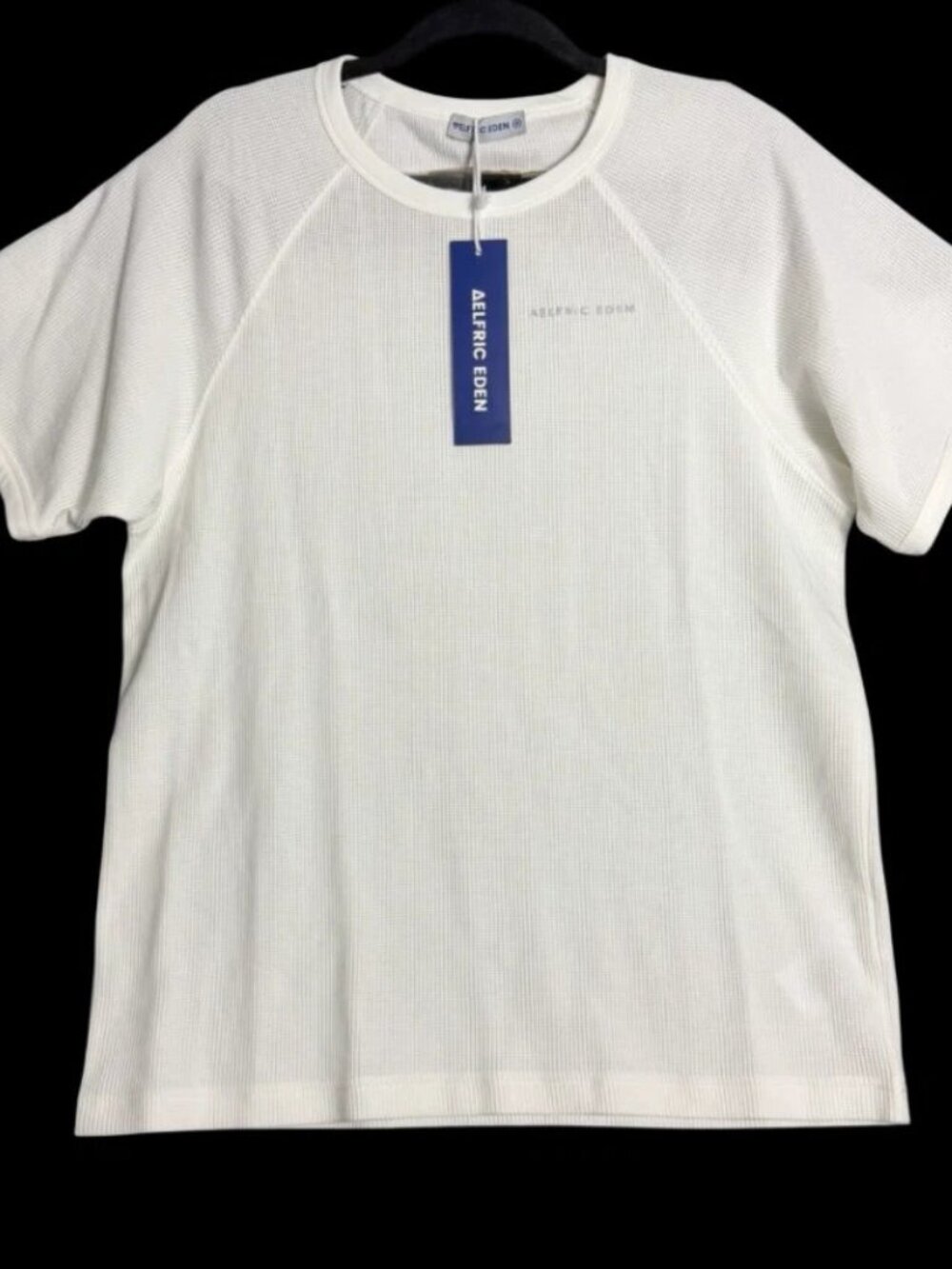 NWT Aelfric Eden Mens White Short Sleeve Oversize Waffle Knit Tee Shirt Medium
